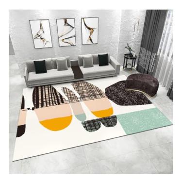 Imagem de HGTRH Tapetes de área para quarto, sala de estar, estilo geométrico, lavável, antiderrapante, antiderrapante, pilha grossa, suporte TPR para sala de jantar, cozinha, escritório, B, 1,5 x 2,4 m