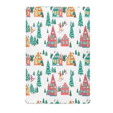 Imagem de Qilmy Lençol de berço com elástico para meninos e meninas, lençol de microfibra macio e respirável para berço padrão e colchão, 71 x 132 cm, roupa de cama de bebê