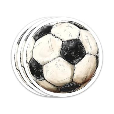 Imagem de 3 peças adesivo de futebol vintage esportivo futebol esportivo bola esportes dia suporte fãs adesivos de vinil à prova d'água para garrafa de água diário capacete laptop decalques presentes para