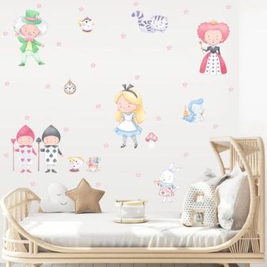 Imagem de Adesivo de Parede Alice no País das Maravilhas Cute Aquarela Desenho I