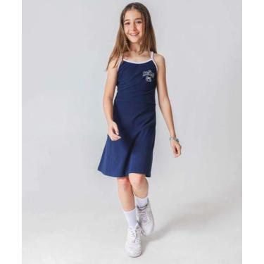 Imagem de Vestido Juvenil Estampado Alças Finas Marisa 10 a 16 A-78126, Azul, 12