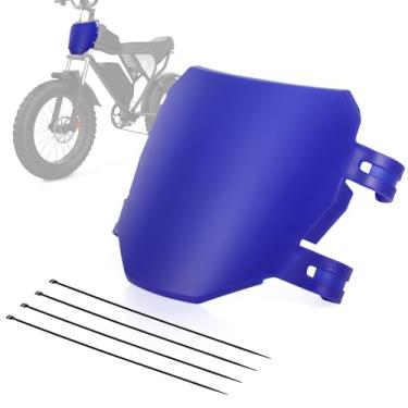 Imagem de Placa de matrícula de bicicleta elétrica universal com padrão de fibra de carbono para Ridstar Q20 Tuttio Soleil 01 Super 73 S1 S2 Y1 RX Macfox X1S X1 Ebike Motocross Off-Road (azul)