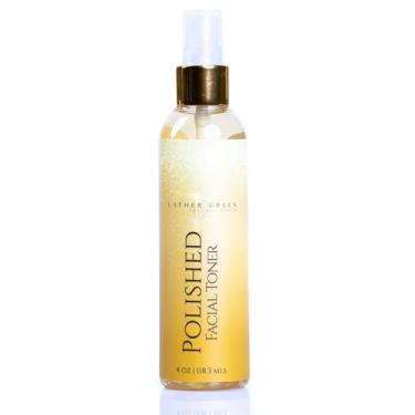 Imagem de LatherGreen Tônico Facial com Cúrcuma – Clareador para Manchas Escuras e Acne com Niacinamida e Raiz de Alcaçuz, 4 onças