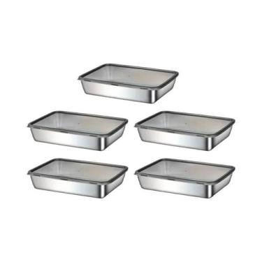 Imagem de Conjunto De 5 Peças De Armazenamento De Alimentos Em Aço Inoxidável À 