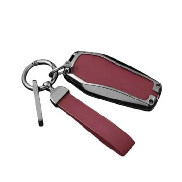 Imagem de Capa de chave remota de carro de liga compatível com BYD Atto 3 Han EV Dolphin Lied Tang Dm Qin PLUS Song Pro MAX Yuan Protetor Chaveiro(B 5-2 Red)