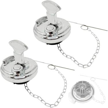 Imagem de Jkorkm 2 tampas de combustível diesel de 10 cm 11-04859-100, substituição de tampa de tanque de combustível sem travamento de alumínio para caminhões Peterbilt 330 379 579 587 1972-2017, substitui OEM