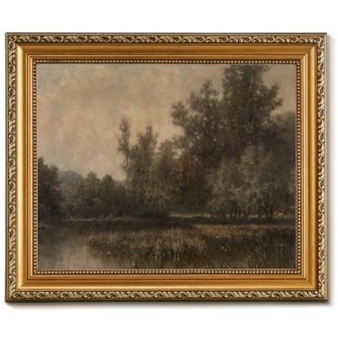 Imagem de Vodefoad Arte de parede em tela com moldura dourada vintage paisagens