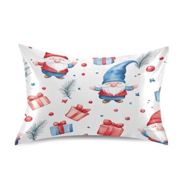 Imagem de Blueangle Linda fronha de cetim gnomos para cabelo e pele, fronha de seda, tamanho padrão (51 x 66 cm) - fronhas de cetim com fecho de envelope (254)