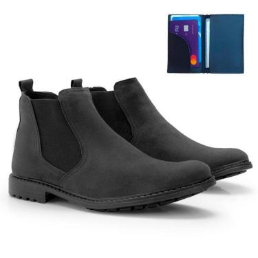 Imagem de Bota Chelsea Masculina Conforto Resistente Com Carteira-Masculino