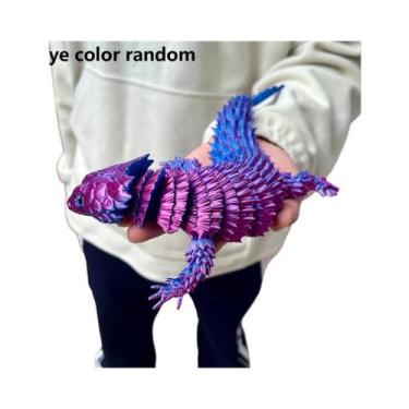 Imagem de Estátua De Lagarto Colorida Impressa Em 3D, Figurinha De Animal Flexív