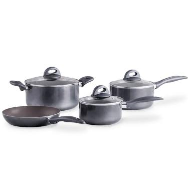 Imagem de Jogo de Panelas Smart Plus Cinza Antiaderente Ceramic Life 4 Peças - Brinox 4791/113