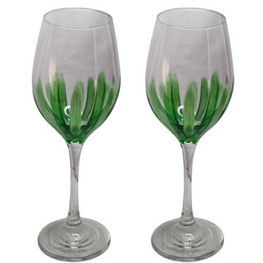 Imagem de Kit 2 Taças de Vidro Grande 490ml Vinho Água Verde