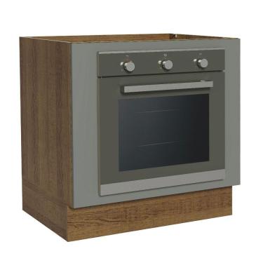 Imagem de Balcão Para Forno De Embutir 80 X 60 Cm Sem Tampo Rustic/cinza Agata Madesa Rustic/cinza