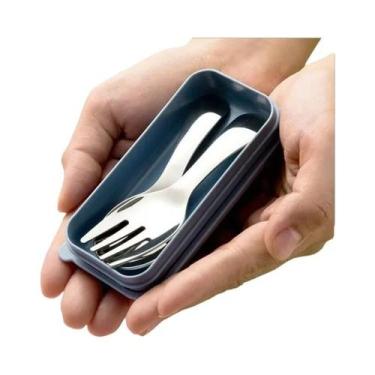 Imagem de Conjunto De Talheres Portátil Em Aço Inoxidável Com Colher E Garfo De 