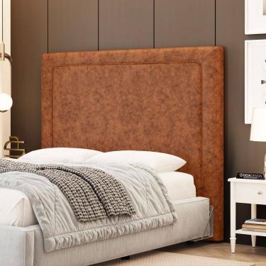 Imagem de Cabeceira Cama Box King Size Alba 195cm com Frame Couríssimo Caramelo - Abmaza
