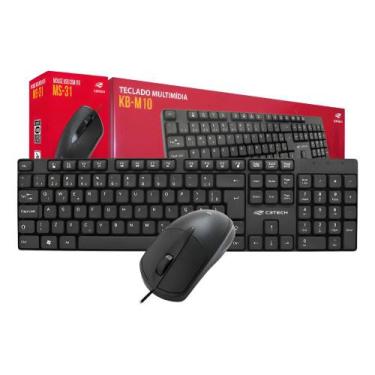 Imagem de Kit Teclado E Mouse Com Fio Usb Abnt2 Tecla Ç C3tech Barato - Congratu