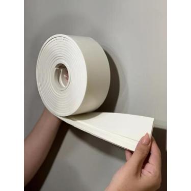 Imagem de Rodateto Frisado Eva Branco Autocolante 5mm 7cm - 5 Metros B - Congrat