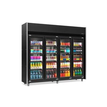 Imagem de Expositor 4 Portas All Black GEAS4PLB 4 Prateleiras 220v Gelopar