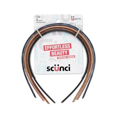 Imagem de Tiaras Scunci by Conair Effortless Beauty Skinny, cores neutras, 4 unidades