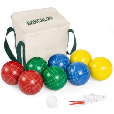 Imagem de Conjunto de Bolas de Bocha Barcaloo 8 Bolas de Resina 9cm Pallino