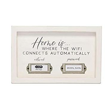 Imagem de Mud Pie Placa WiFi doméstica, 20,32 cm x 12,70 cm (8" x 5"), branca