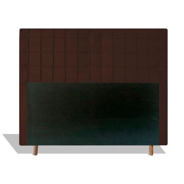 Imagem de Cabeceira Estofada Paris 90cm Cama Box Solteiro Suede Marrom