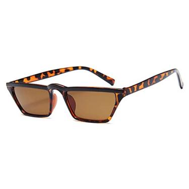 Imagem de Óculos de sol pequenos retrô na moda feminino olhos de gato óculos de sol masculinos vintage moda de rua óculos de sol de luxo, chá de leopardo, tamanho único