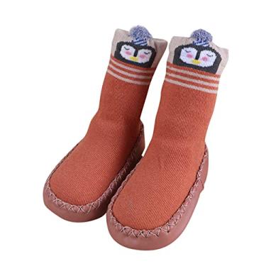 Imagem de Meias infantis para meninos e meninas, sapatos para crianças, meias de chão, sapatos de urso para usar ao ar livre, panda e princesa, Vermelho, 18-24 meses