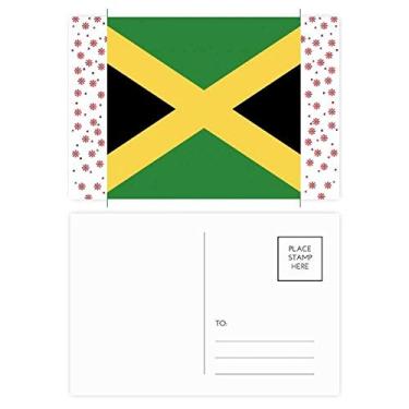 Imagem de Bandeira Nacional da Jamaica América do Norte país Natal Natal Flor Celebração Cartão Postal Blessing Mailing Card