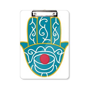 Imagem de Padrão Egito Mão Olho Vermelho Arte Padrão Prancheta Pasta, Bloco de Escrita Placa de Apoio A4