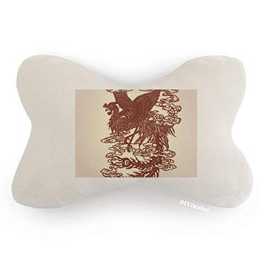 Imagem de DIYthinker Almofada para decoração de pescoço com desenho de pássaro de fênix chinês