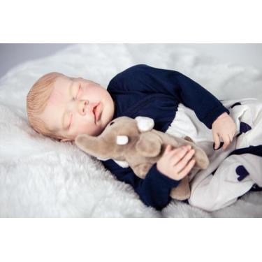 Imagem de Bebê Reborn Realista Miguel, Dormindo  Kit Twin B - Mundo Azul E Rosa