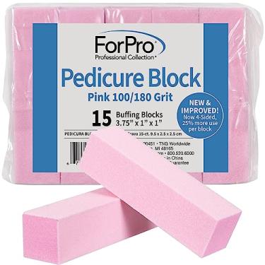 Imagem de ForPro Professional Collection Bloco De Pedicure De Três Lados Rosa Forpro – Gramatura 100/180 – Protetor De Unhas De Pedicure De Três Lados – 8 9 Cm C X 2 5 Cm L X 3 1 Cm A – 15 Unidades