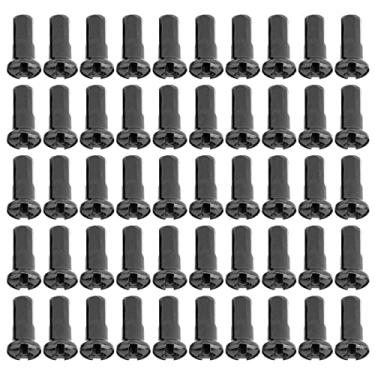 Imagem de 50 unidades de mamilos de raio bike, decorações de mamilos de raio de roda protetores protetores protetores de bicicleta tampa de raio, PRETO, 13mm 13G