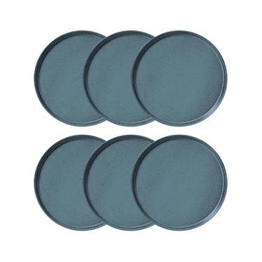 Imagem de Conjunto com 6 Pratos Rasos Porto Brasil Neo Night Sky em Stoneware 27 cm – Azul