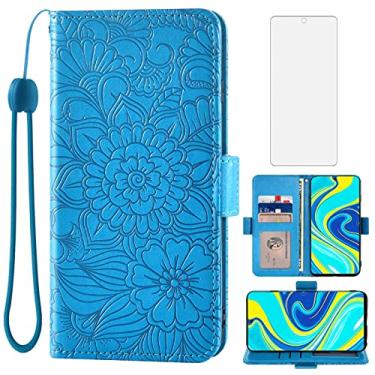 Imagem de Capa carteira compatível com Xiaomi Redmi Note 9 Pro/Note 9s/Note9 Pro Max/Poco M2 Pro e protetor de tela de vidro temperado com suporte para cartão para Redme Note9S Note9Pro 4G feminino masculino