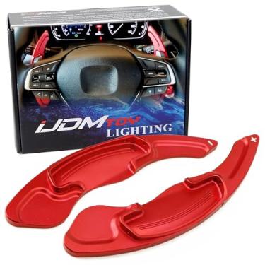 Imagem de iJDMTOY Sports Red CNC Billet Alumínio volante maior Paddle Shifter Extensor Capas Compatíveis com HondaiJDMTOY AA3742-Red