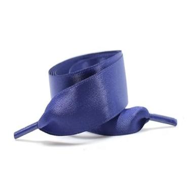 Imagem de 1Pair Satin Shoe Laces Flat Silk Ribbon Shoelaces Width Boots Sneakers Laces For Shoes Length (Color : Navy blue, Size : 80cm)