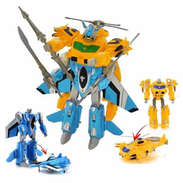 Imagem de Brinquedo Transformers Helicóptero Apache F-15 Robo Grande