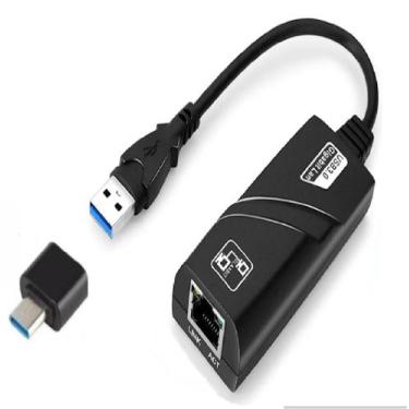 Imagem de Cabo adaptador usb 3.0 + type-c saída rede rj45 10/100/1000 - Knup