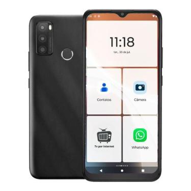 Imagem de Smartphone Desbloqueado Idoso Smart Android 128gb 4gb com TV