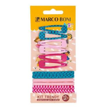 Imagem de Kit Infantil c/ 6 Presilhas TIC TAC e 6 Elásticos de Cabelo - MARCO BO