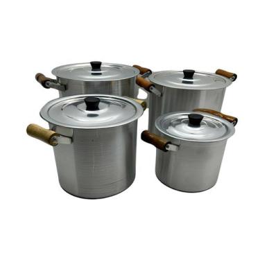 Imagem de Conjunto Caldeirão Alumínio Grosso Hotel/ Restaurante 4 Pçs - Alumínio