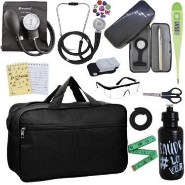 Imagem de Kit Bolsa Cores Aparelho de Pressao Esfigmomanometro Estetoscópio - P.