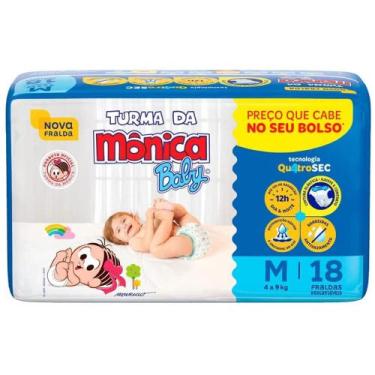 Imagem de Fralda turma da mônica baby pacote jumbinho RN/ P/ M/ G/ XG/ XXG, P (3