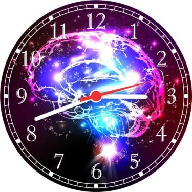 Imagem de Relógio De Parede Medicina Cérebro Fisiologia Biologia Consultórios Sa