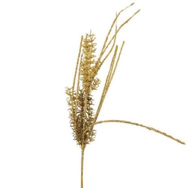 Imagem de Galho Decorativo Natal Alecrim Glitter Dourado Luxo 57cm - Bela Flor