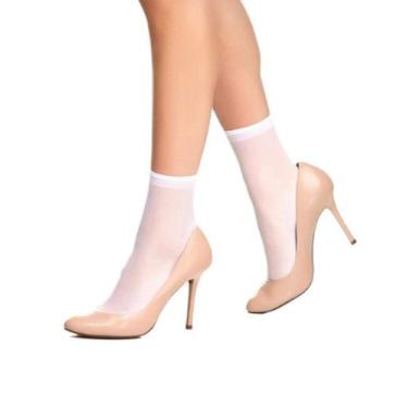 Imagem de Kit 2 meias feminina fio 20 soquete Loba Lupo, Branco, 34/39