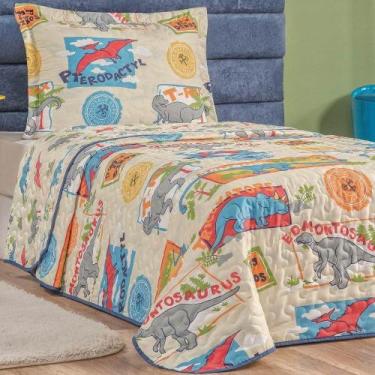 Imagem de Colcha Solteiro Infantil 2 Peças Dinossauro - CASA SCARPA