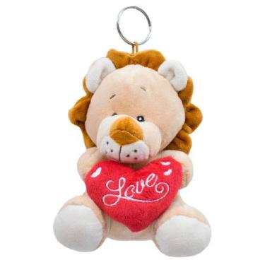 Imagem de Leão Leãozinho De Pelúcia Com Coração Te Amo - Foiy, Chaveiro